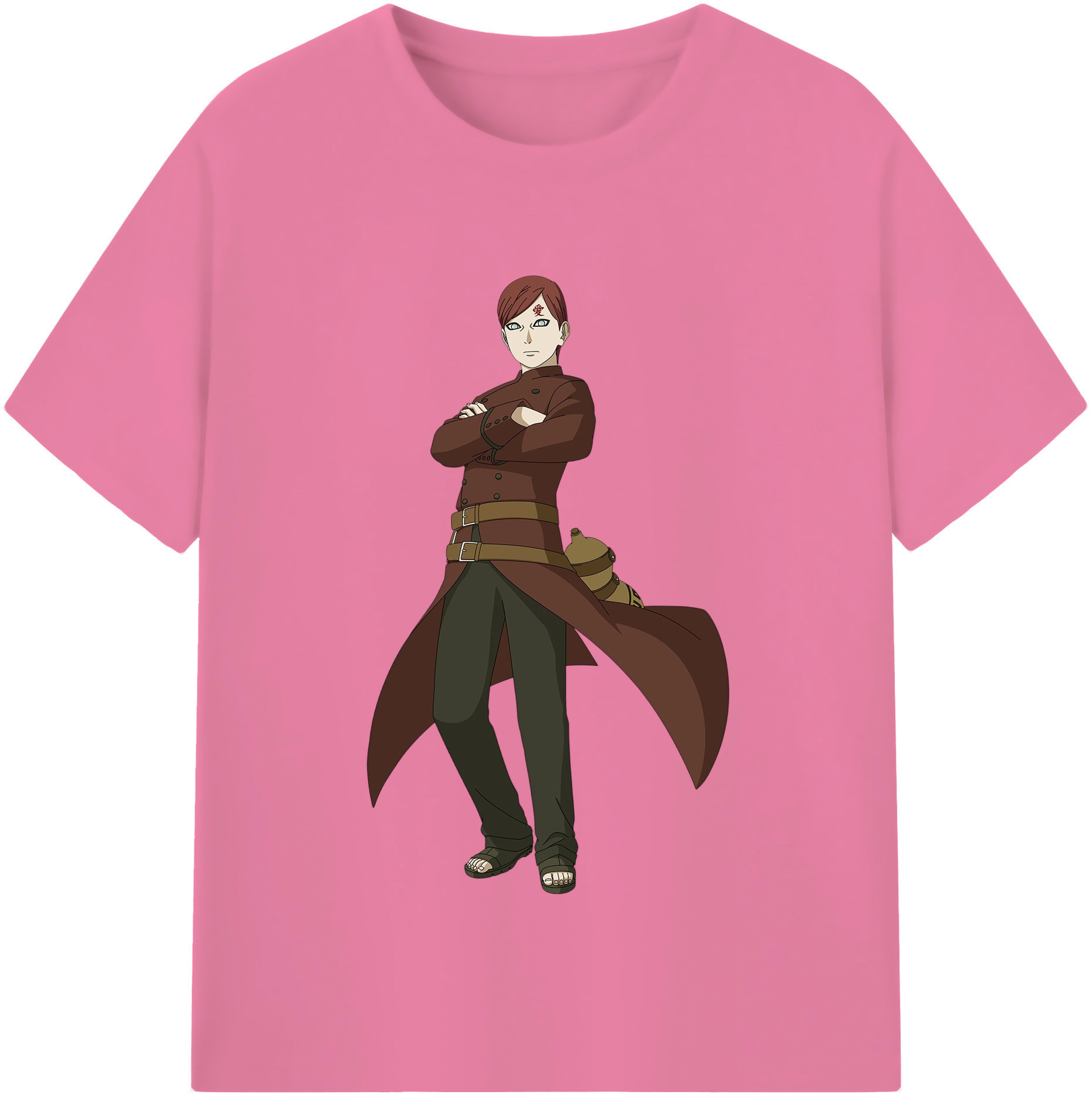 （画像用） NARUTO -ナルト- ガアラ Gaara 綿100％半袖Tシャツ（フロントプリント）